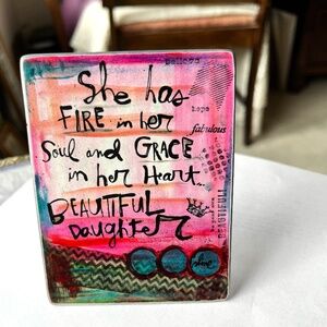 Painted Stuf By Lynn Sanchelli  Small Art Metal With Built In Stand
